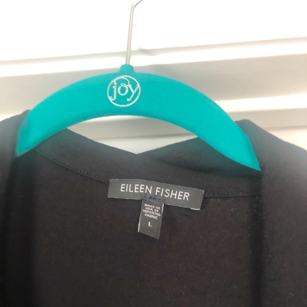 Classic Eileen Fisher black wrap dress